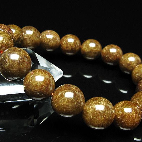 金針ルチル水晶 ブレスレット 12mm [t15-11339]