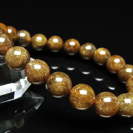 金針ルチル水晶 ブレスレット 10mm [t15-11345]