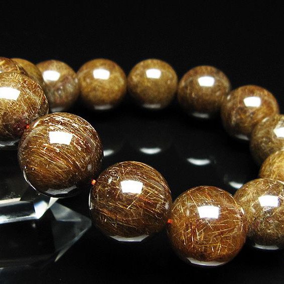 金針ルチル水晶 ブレスレット 17mm [t15-11359]