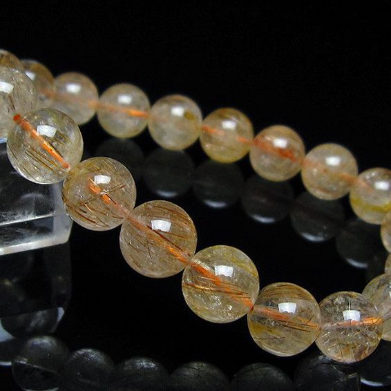 ファイナルグレード金針ルチル水晶 ブレスレット 10mm [t15-11365]