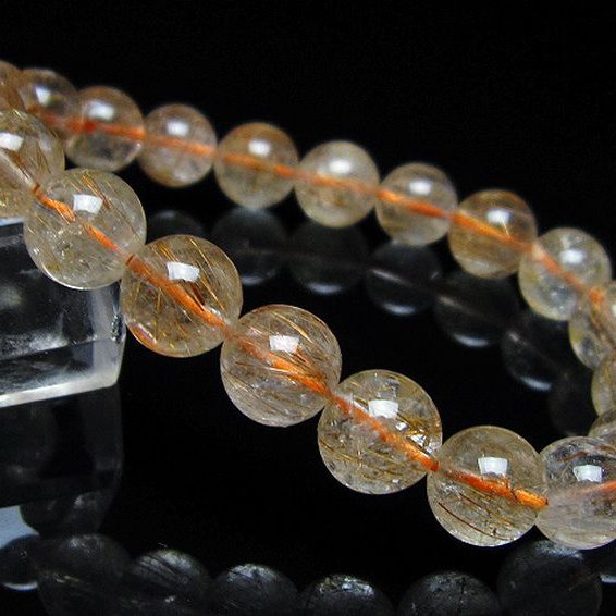 ファイナルグレード金針ルチル水晶 ブレスレット 10mm [t15-11368]