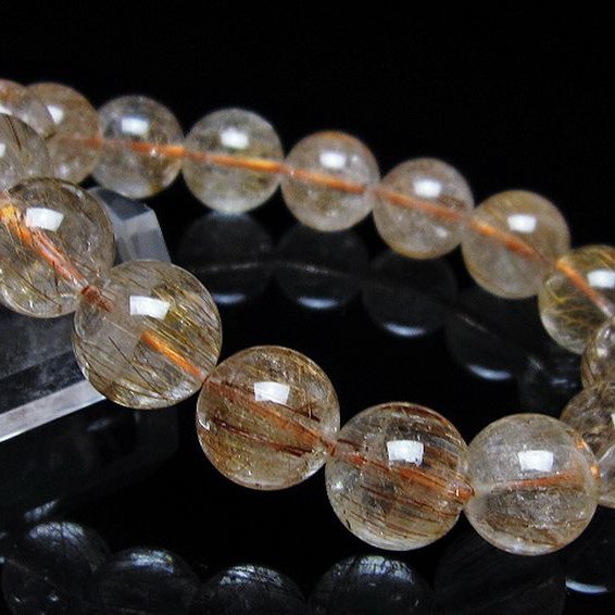 ファイナルグレード金針ルチル水晶 ブレスレット 13mm [t15-11376]