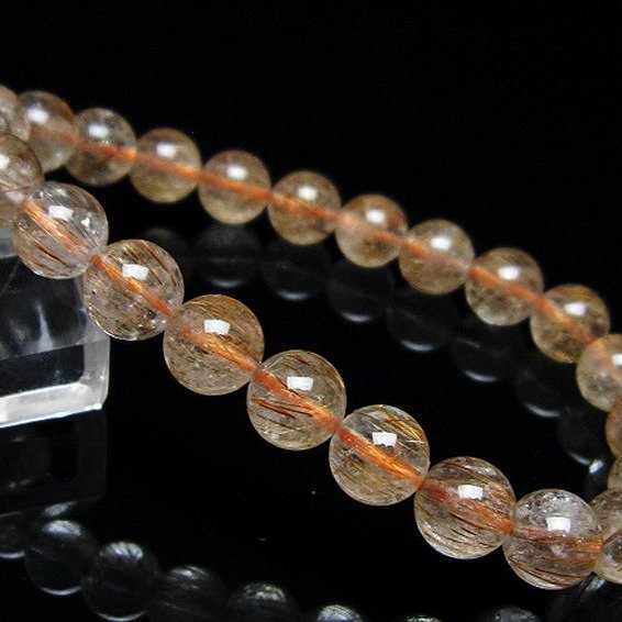 ファイナルグレード金針ルチル水晶 ブレスレット 8mm [t15-11390]