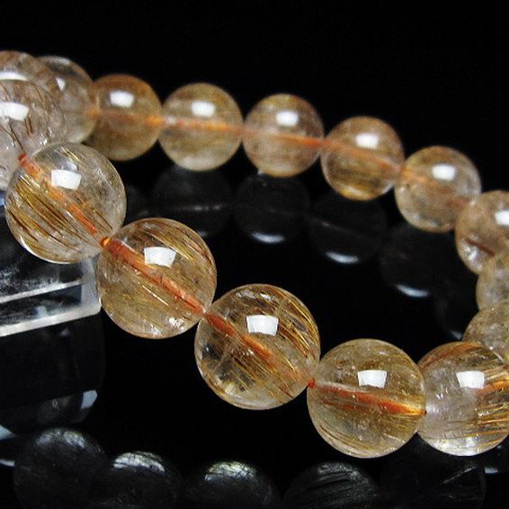 ファイナルグレード金針ルチル水晶 ブレスレット 13mm [t15-11417]
