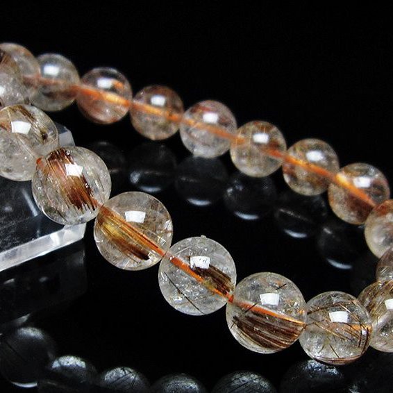 ファイナルグレード金針ルチル水晶 ブレスレット 11mm [t15-11465]