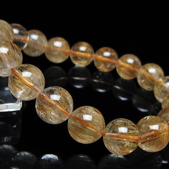 ファイナルグレード金針ルチル水晶 ブレスレット 12mm [t15-11488]