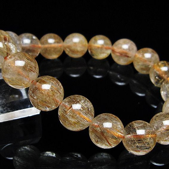 ファイナルグレード金針ルチル水晶 ブレスレット 11mm [t15-11492]