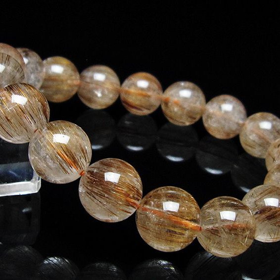 ファイナルグレード金針ルチル水晶 ブレスレット 13mm [t15-11495]