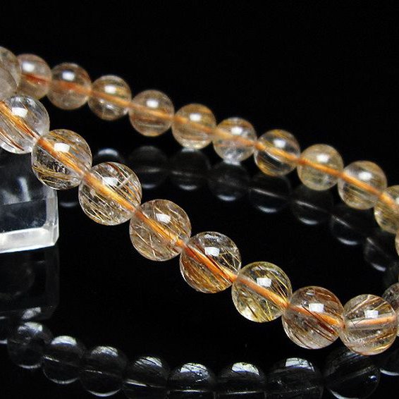 ファイナルグレード金針ルチル水晶 ブレスレット 8mm [t15-11538]