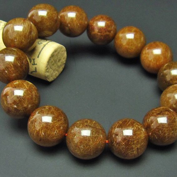 ルチルクォーツ（金針ルチル水晶） ブレスレット  16mm [T15-9602]