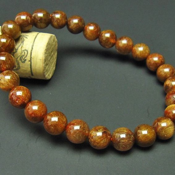 金針ルチル水晶 ブレスレット 8mm [t15-9615]