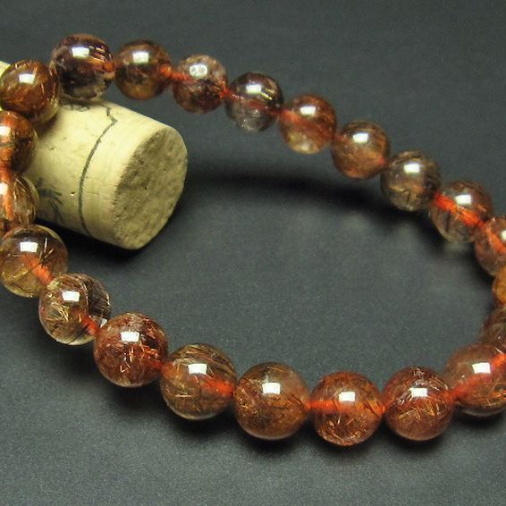 金針ルチル水晶 ブレスレット 9mm [t15-9697]