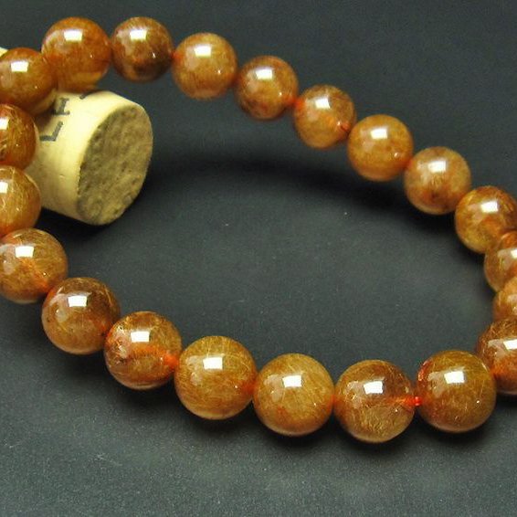 金針ルチル水晶 ブレスレット 10mm [t15-9756]