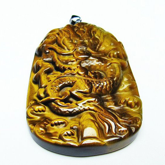 ☆タイガーアイ 龍のペンダント☆ 仏 龍 タイガーアイ ペンダント