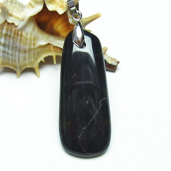 ブルータイガーアイ※青虎目石 ペンダント [T157-2227]