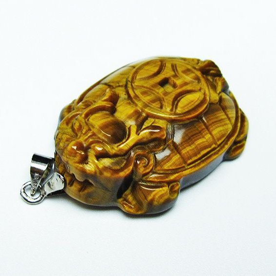 タイガーアイ 龍亀 ペンダント [T157-2704]