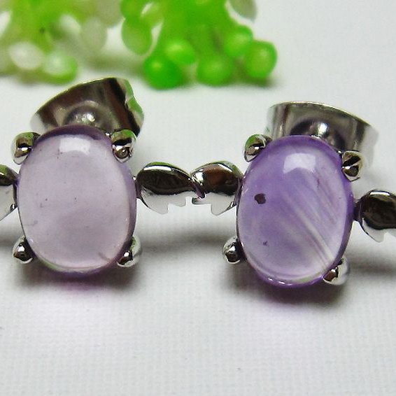 アメジスト天使ピアス[T158-5356]