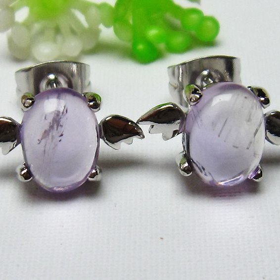 アメジスト天使ピアス[T158-5368]