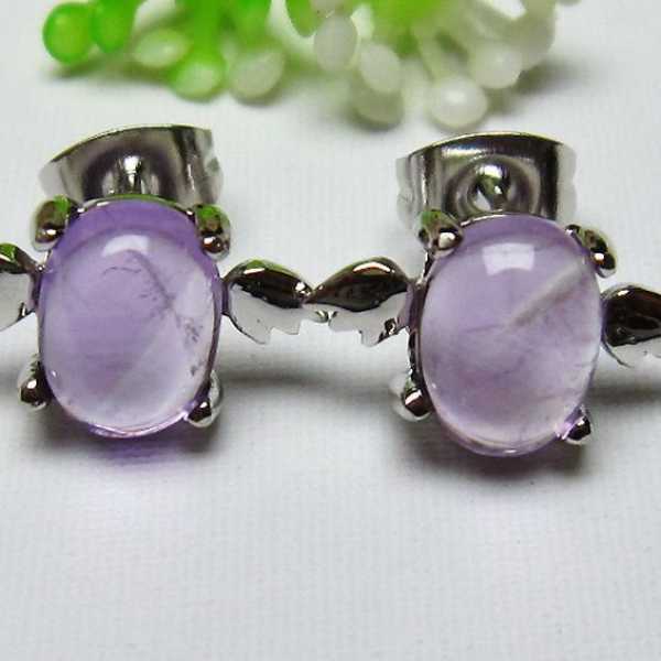 アメジスト天使ピアス[T158-5411]