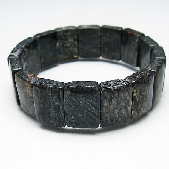 パイライト イン カルセドニー バングル [T160-1607]