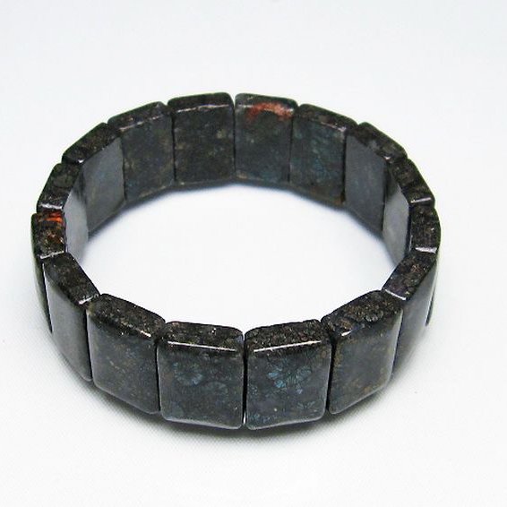 パイライト イン カルセドニー バングル [T160-1654]