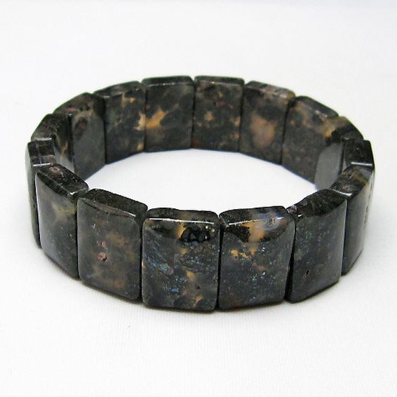 パイライト イン カルセドニー バングル [T160-1737]