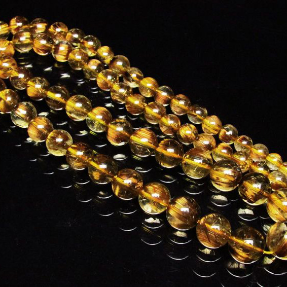 ゴールドタイチンルチル ネックレス 5mm [T162-329]