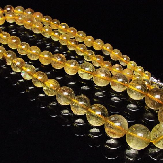 ゴールドタイチンルチル ネックレス 12mm [t162-336]