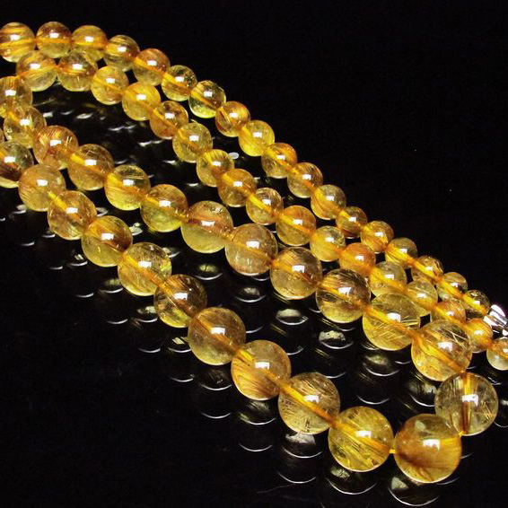 ゴールドタイチンルチル ネックレス 5mm [T162-345]