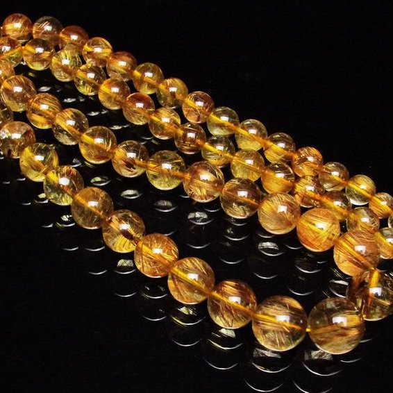 ゴールドタイチンルチル ネックレス 12mm [t162-369]