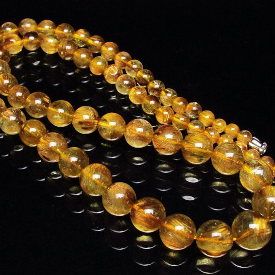 ゴールドタイチンルチル ネックレス 5mm [T162-379]