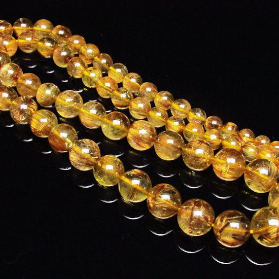 ゴールドタイチンルチル ネックレス 5mm [T162-421]