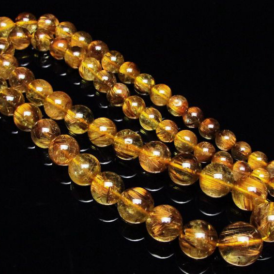 ゴールドタイチンルチル ネックレス 6mm [T162-440]