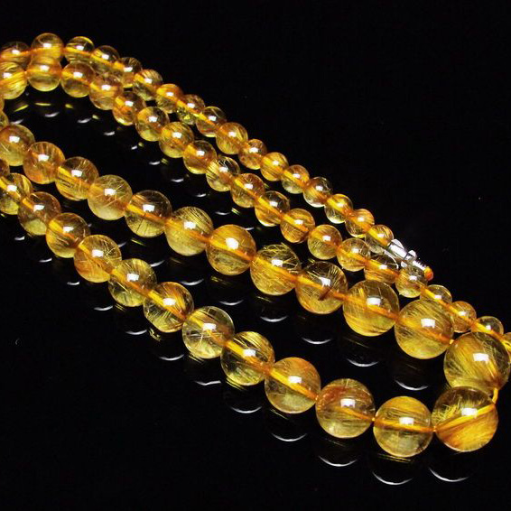 ゴールドタイチンルチル ネックレス 5mm [T162-448]