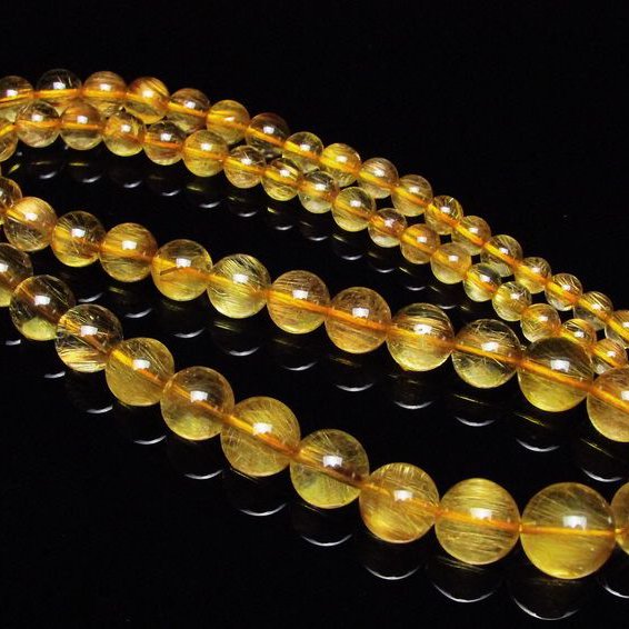 ゴールドタイチンルチル ネックレス 12mm [t162-449]