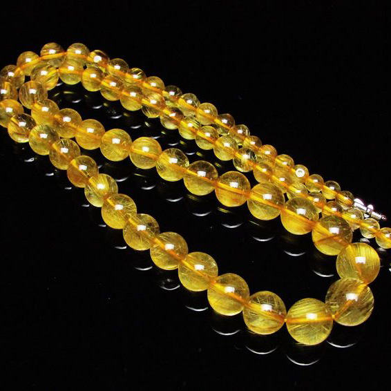 ゴールドタイチンルチル ネックレス 5mm [T162-452]