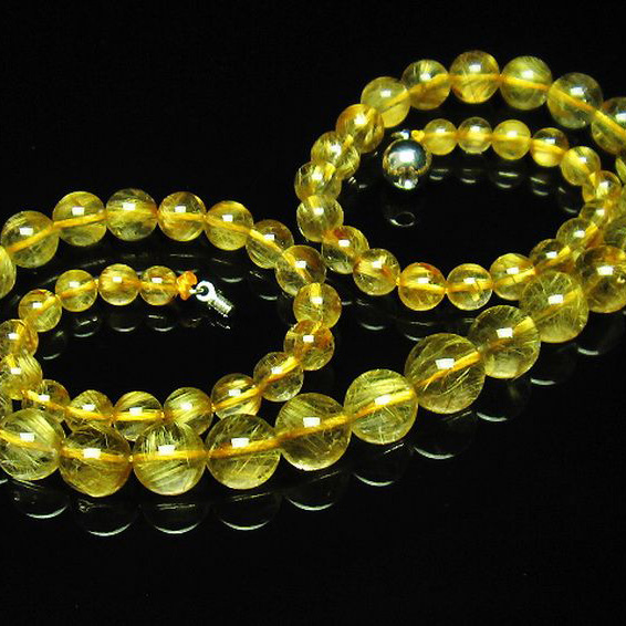 ゴールドタイチンルチル ネックレス 6mm [T162-470]