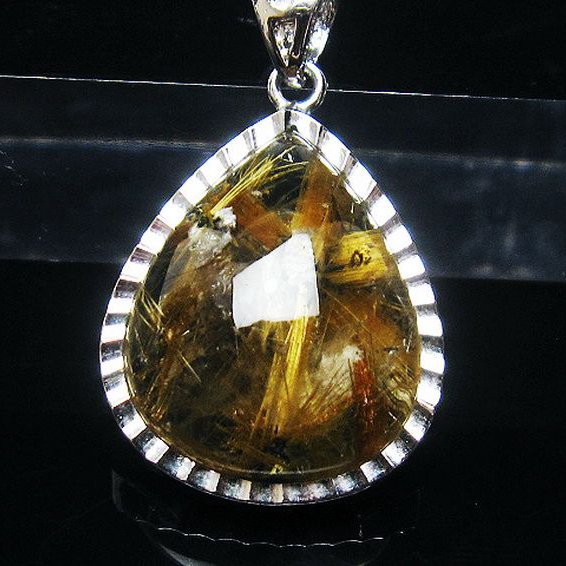 ゴールドタイチンルチル ペンダント [T162-504]