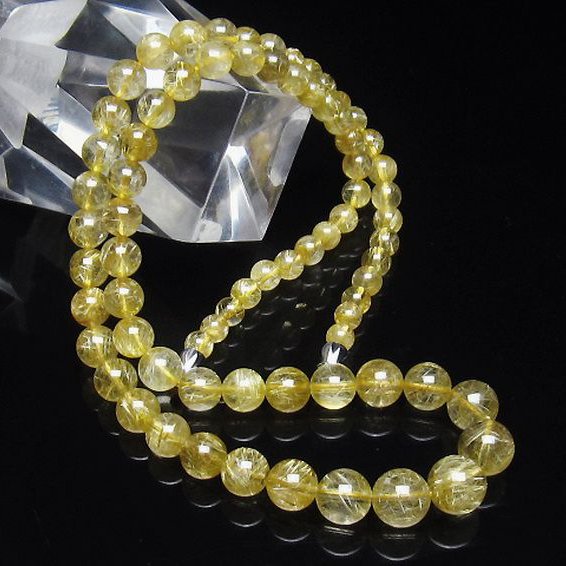 ゴールドタイチンルチル ネックレス 5mm [T162-518]