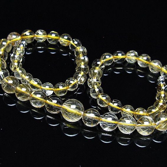 ゴールドタイチンルチル ネックレス 11mm [t162-673]