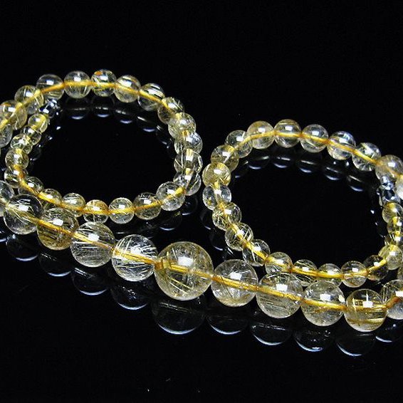 ゴールドタイチンルチル ネックレス 11mm [T162-675]