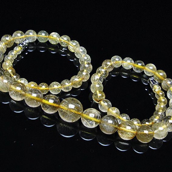 ゴールドタイチンルチル ネックレス 11mm [T162-681]