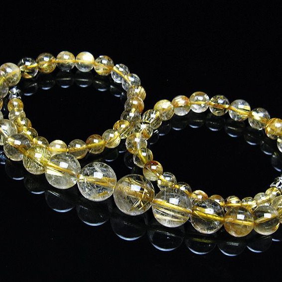 ゴールドタイチンルチル ネックレス 12mm [T162-686]