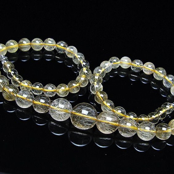 ゴールドタイチンルチルネックレス13mm