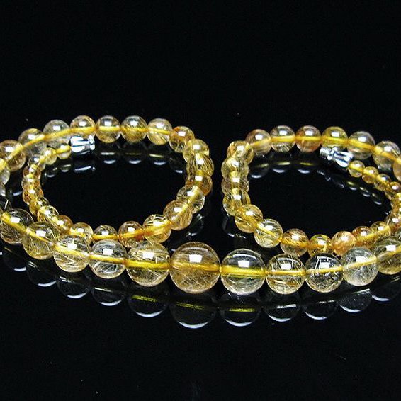 ゴールドタイチンルチル ネックレス 10mm [T162-700]