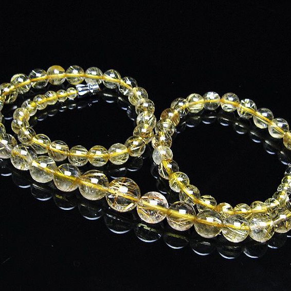 ゴールドタイチンルチル ネックレス 10mm [T162-701]