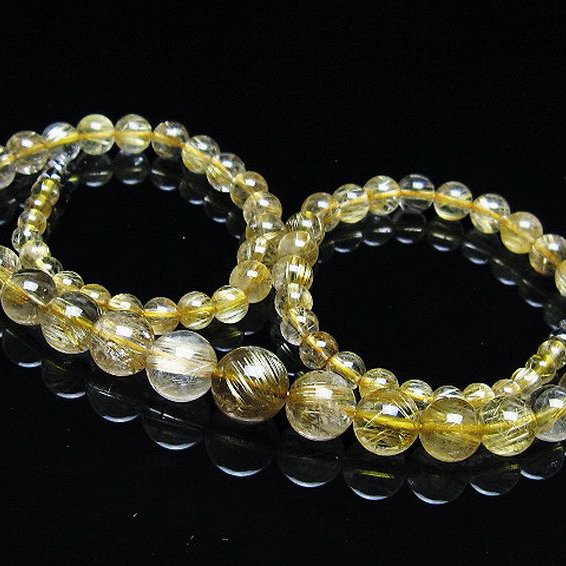 ゴールドタイチンルチル ネックレス 10mm [T162-708]