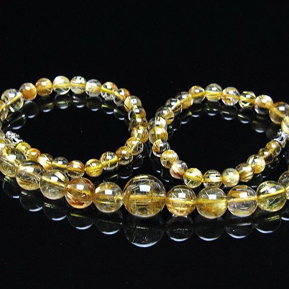 ゴールドタイチンルチル ネックレス 12mm [T162-722]