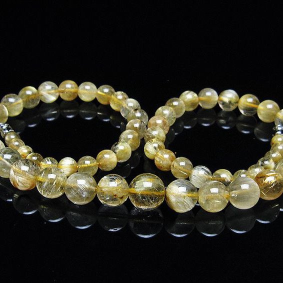 ゴールドタイチンルチル ネックレス 10mm [T162-738]