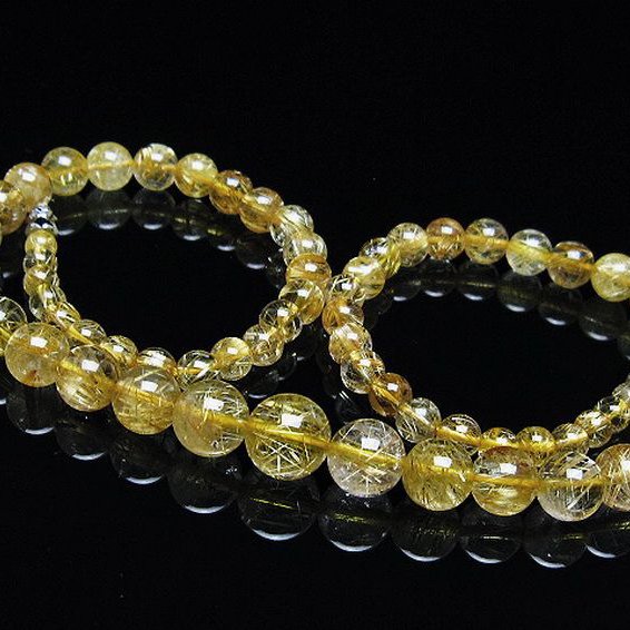 ゴールドタイチンルチル ネックレス 10mm [T162-739]